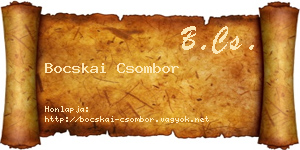 Bocskai Csombor névjegykártya